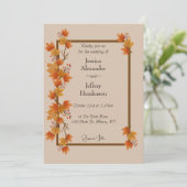 Boho Hochzeit im Herbst Einladung (Stehend Vorderseite)