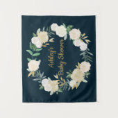 Boho Hochzeit im Herbst Hintergrund Gold White Bab Wandteppich (Vorderseite)