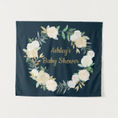 Boho Hochzeit im Herbst Hintergrund Gold White Bab Wandteppich (Vorderseite (Horizontal))