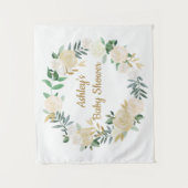 Boho Hochzeit im Herbst Hintergrund Gold White Bab Wandteppich (Vorderseite)