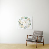 Boho Hochzeit im Herbst Hintergrund Gold White Bab Wandteppich (Beispiel (Horizontal))