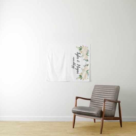 Boho Hochzeit im Herbst Hintergrund, Gold White We Wandteppich (Beispiel (Horizontal))