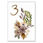 Boho Hochzeit im Herbst Rustikale Natur Botanische Tischnummer (Rückseite)