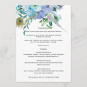 Boho-Hochzeit in Mint und Blau Menükarte (Vorderseite)