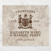 Boho Hochzeit in Urlaubsort Fiji Schaumweinetikett (Einzelnes Label)