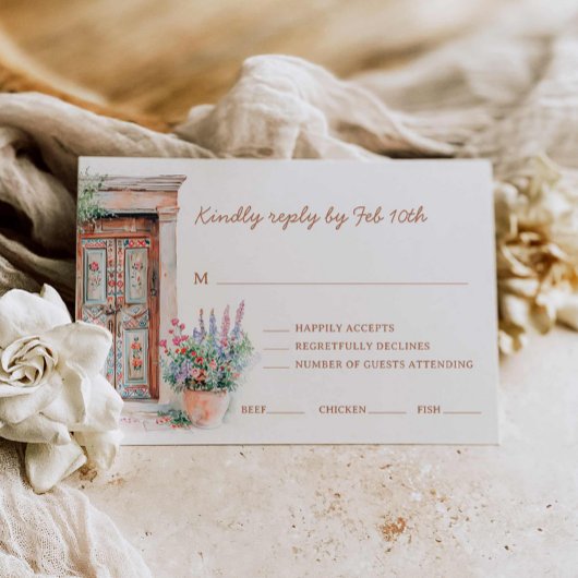 Boho Hochzeit in Urlaubsort RSVP-Karte RSVP Karte