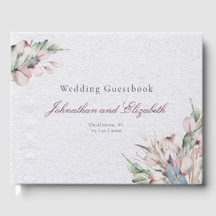 Boho-Hochzeit in Wasserfarbe und Botanische Hochze Gästebuch