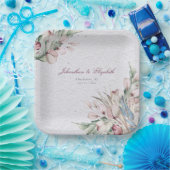 Boho-Hochzeit in Wasserfarbe und Botanische Hochze Pappteller (Party)