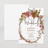 Boho Hochzeit mit Blumen Einladung (Vorne/Hinten)