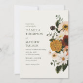 Boho-Hochzeit mit Wildblumen im Herbst Einladung (Vorderseite)
