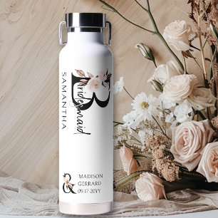 Boho-Hochzeit Neutrale Blumen Brautjungfer Trinkflasche