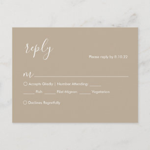 Boho-Hochzeit-RSVP-Karte, Essensoptionen Postkarte