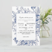 Boho Hochzeit Rustikale neutrale, florale Moderne Einladung (Stehend Vorderseite)