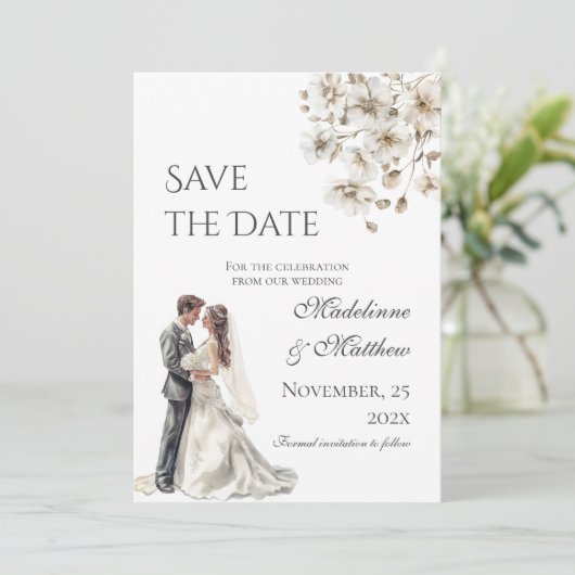 Boho-Hochzeit Save-the-Date-Karte Save The Date (Stehend Vorderseite)