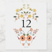 Boho-Hochzeit-Tischnummer Weinetikett (Einzelnes Label)