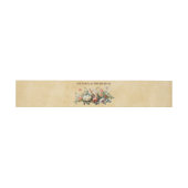 Boho Hochzeit Vintage Blumenarrangements altpapier Einladungsbanderole (Flach)