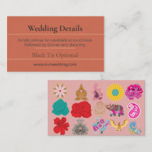 Boho-Hochzeitsdetailkarte | Chic Floral Luxe