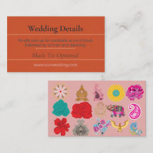 Boho-Hochzeitsdetails Karte | Chic Floral Luxus