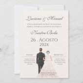 Boho-Hochzeitseinladung auf Spanisch Einladung (Vorderseite)