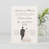 Boho-Hochzeitseinladung auf Spanisch Einladung (Stehend Vorderseite)