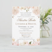 Boho-Hochzeitseinladung auf Spanisch Einladung (Stehend Vorderseite)