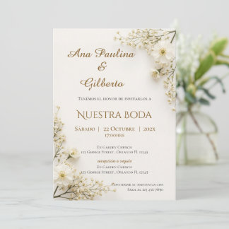 Boho-Hochzeitseinladung auf Spanisch Einladung
