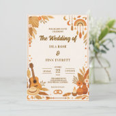 Boho-Hochzeitseinladung Einladung (Stehend Vorderseite)