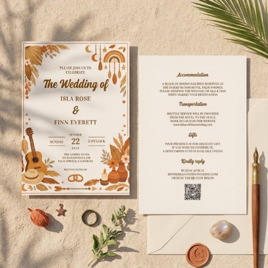 Boho-Hochzeitseinladung Einladung