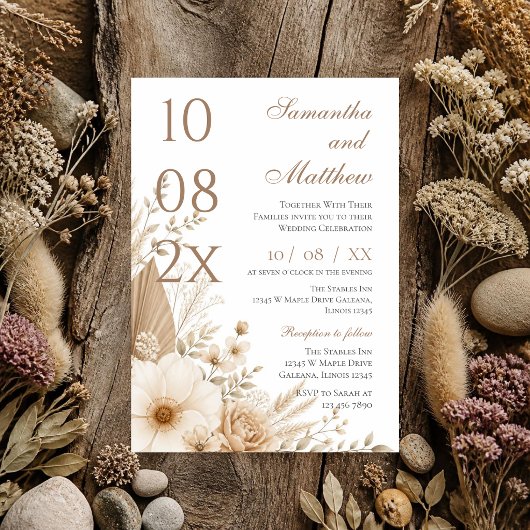 Boho-Hochzeitseinladung Einladung