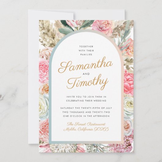 Boho-Hochzeitseinladung Save The Date (Vorderseite)