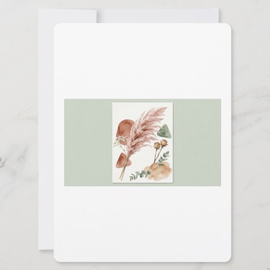 Boho-Hochzeitseinladung | Terrakotta Pampasgras (Vorderseite)