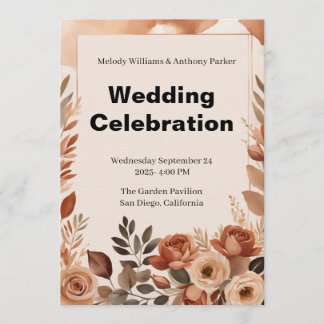 Boho-Hochzeitseinladung | Terrakotta-Pampasgras Einladung