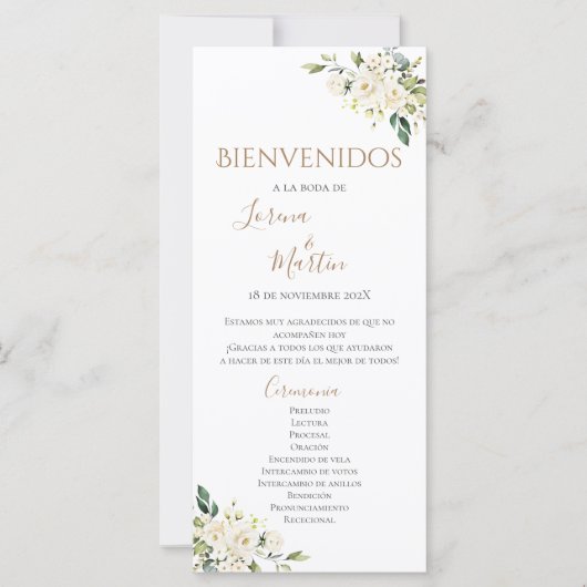 Boho Hochzeitsprogramm (Vorderseite)