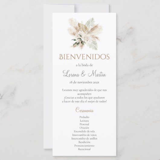 Boho Hochzeitsprogramm (Vorderseite)