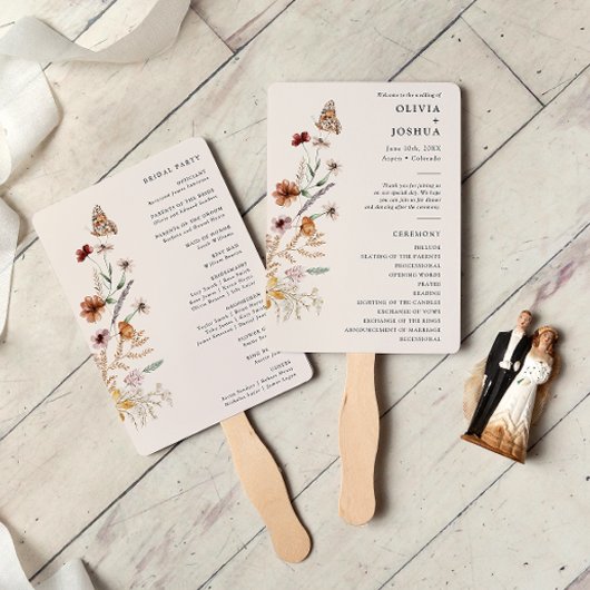 Boho-Hochzeitsprogramm Fächer