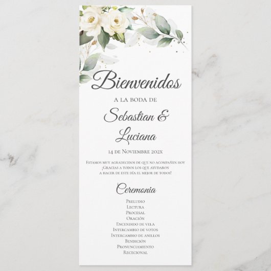 Boho Hochzeitsprogramm Programm (Vorderseite)