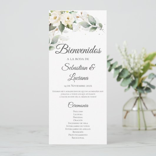 Boho Hochzeitsprogramm Programm (Stehend Vorderseite)