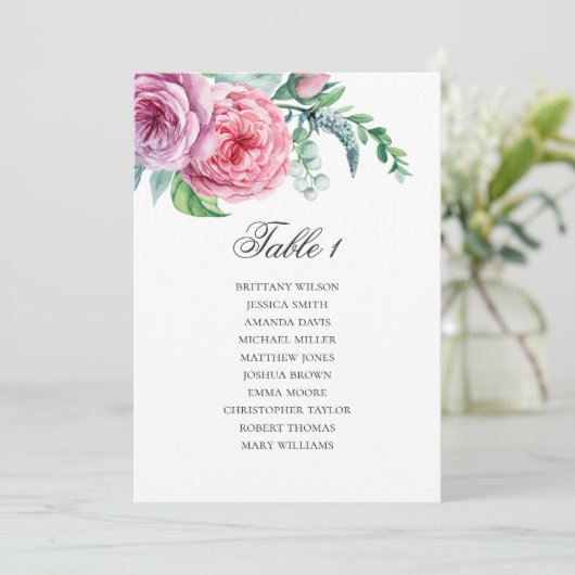 Boho Hochzeitssitzkarte. Bohemischer Tabellenplan Einladung (Stehend Vorderseite)