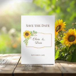 Boho Hochzeitssonnenblume Save the Date Karte