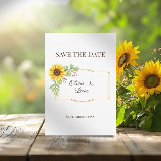 Boho Hochzeitssonnenblume Save the Date Karte