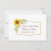 Boho Hochzeitssonnenblume Save the Date Karte (Vorderseite)