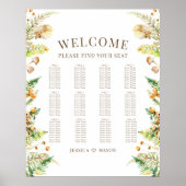 Boho-Hochzeitstabelle für Herbst-Waldzweige Poster (Vorne)