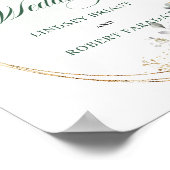 Boho-Hochzeitstisch-Willkommensschild Dusty Green Poster (Ecke)