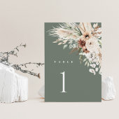 Boho-Hochzeitstischnummern, Pampasgras-Blumen