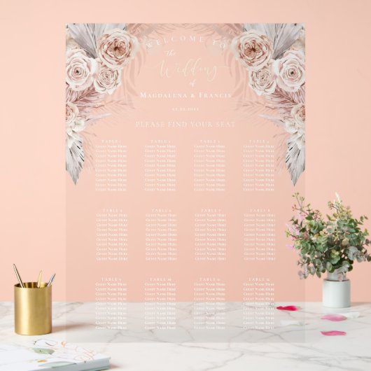 Boho-Hochzeitstorte Acrylschild (Hochzeit)