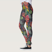 Boho hojas Mitternacht Leggings (Links)