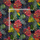 Boho hojas Mitternacht Stoff (Kachel)