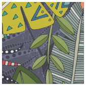 Boho hojas Mitternacht Stoff (Nahaufnahme)