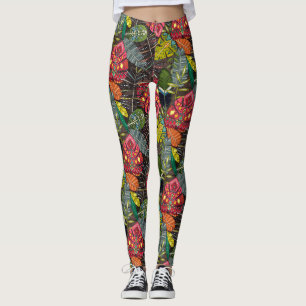 Boho hojas walnut leggings
