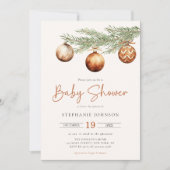 Boho Holiday Baby Dusche Winter Einladung (Vorderseite)
